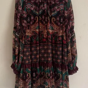 Alice + Olivia Marella Paisley Mock-Neck Blouson-Sleeve Tunic Dress Boho 4 thumbnail 2