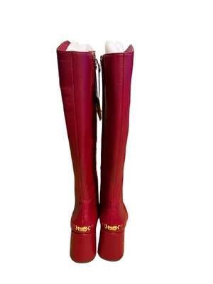 BNWT Circus NY Women’s Red Knee-High Leather Boots thumbnail 4