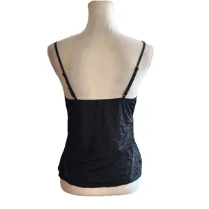 Vintage Y2k Camisole Top Satin Lace Trim Sz L 90s Spaghetti Strap Goth Sexy READ thumbnail 2