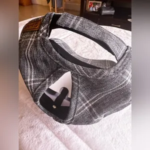 Gray Flannel White Plaid Hat Cap Strap Buckle Lea. Tee Da Brand Summer Outfit thumbnail 11