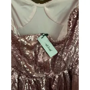 Nasty Gal NWT Pink Champagne Sequin Strapless Mini Dress US 6 Party Cocktail thumbnail 4