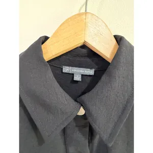 Adrianna Papell Women Oversized Black Cropped Utility Shirt Sz Small thumbnail 5