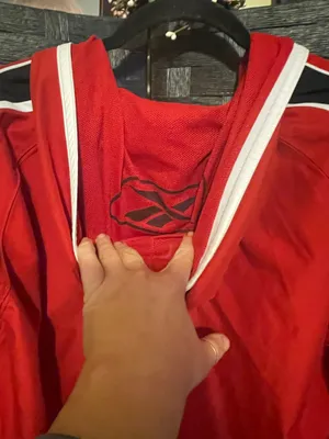 Vintage Reebok Windbreaker unisex LG 1990s Hooded Retro Red Semi Zip Nylon thumbnail 8