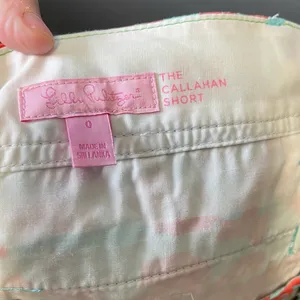 Lilly Pulitzer‎ NEW Don’t be Shellfish Callahan Aqua Coral Turtle Shorts Size 0 thumbnail 6