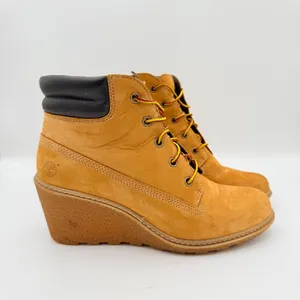 Timberland Glancy Wedge Boots Wheat Nubuck Womens 8 EU 39 8251A‎ thumbnail 2