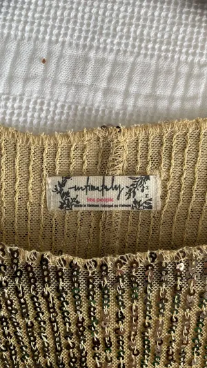 Free People gold sparkle long sleeve top thumbnail 3