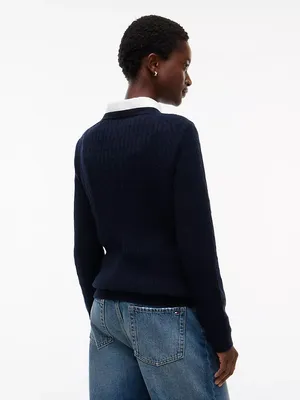 NWT Tommy Hilfiger Long-Sleeve Cable Knit Sweater Navy XL thumbnail 5