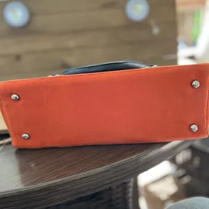 New Mod Sway women's handbag suede leather upper lining fabric strap orange thumbnail 8