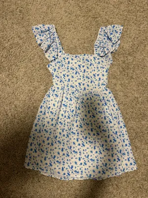 Francesca's blue floral dress thumbnail 1