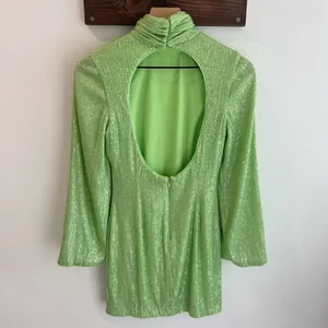 One33 Social Lime‎ Green Sequin Mini Dress Size 2 thumbnail 3
