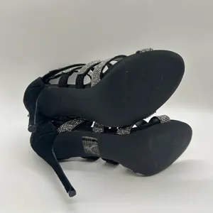 Steve Madden Heels Women 9 Black Malika Open Toe Strap Sandals Wedding Party NEW thumbnail 7