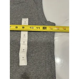 Banana Republic Factory Ribbed Racer Tank Crewneck Size Medium Gray Stretch NEW thumbnail 6