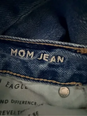 American Eagle Outfitters Light Blue Distressed High-Rise Mom Jeans 12 Short thumbnail 5