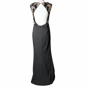 Lulus Gilded Glory Gold and Black Sequin Open Back Maxi Gown Women's size XL thumbnail 2