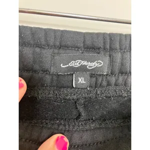 Ed Hardy Sweatpants Womens XL Black Excellent True Death Eagle Glitter Logo thumbnail 4