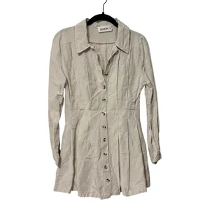 Sovere Linen Cotton Cream Pleated Mini Dress Size Small US 4 AUS 8 thumbnail 2