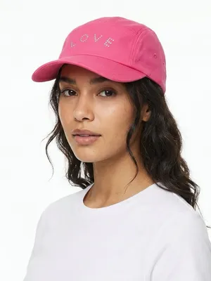 GAP Pink LOVE Embellished Rhinestone Bling Adjustable Baseball Cap - Women thumbnail 1