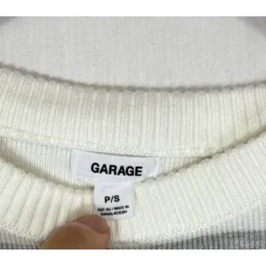 Garage Striped Cropped Sweater Women S Gray Neutral Soft Girl Preppy Sustainable thumbnail 7