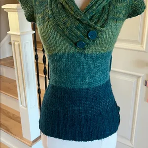 Colorblock Multicolor Green Mod Sweater thumbnail 4