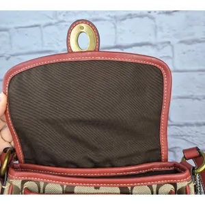 Vintage Coach 10566 Cricket Signature Flap Turnlock Crossbody Red Leather Y2K thumbnail 9