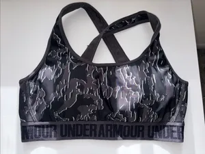 Under Armour Gray & Black Camo Racerback Sports Bra thumbnail 1