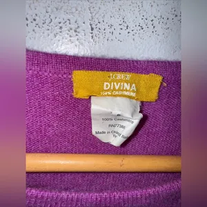 J Crew Divina Small Purple Cashmere‎ Sweater thumbnail 4