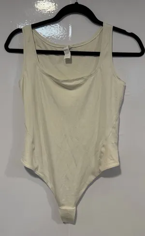 Lululemon Square Neck Wundermost Cream Tank Bodysuit thumbnail 1