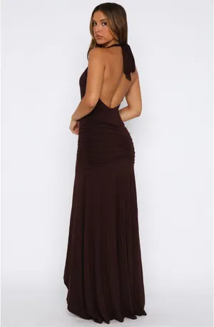 White Fox Grande Dame Maxi Dress Chocolate thumbnail 3