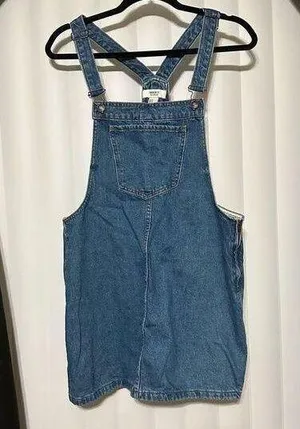 Forever 21 denim jean overall skirt thumbnail 1