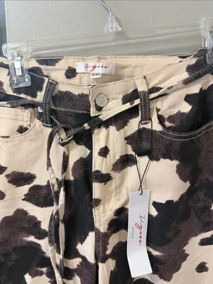 $99 NWT VIGOSS cow print baggy wide leg western jeans 5/27 thumbnail 7