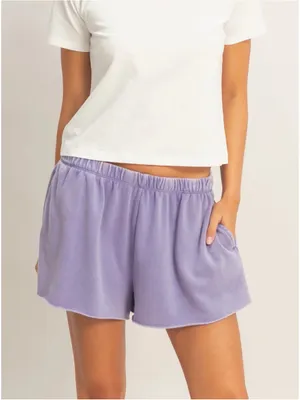NEW Double Zero Lavender Mineral Wash French Terry Shorts – S/M/L thumbnail 4