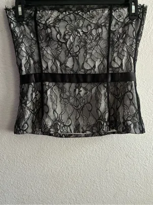 Ann Taylor Lace Corset Top Black 10 thumbnail 11