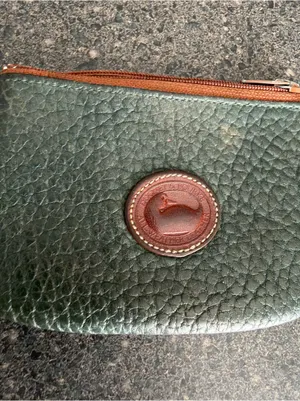 Vintage Dooney & Bourke AWL Leather Big Duck Coin Purse Ivy Green British Tan thumbnail 3