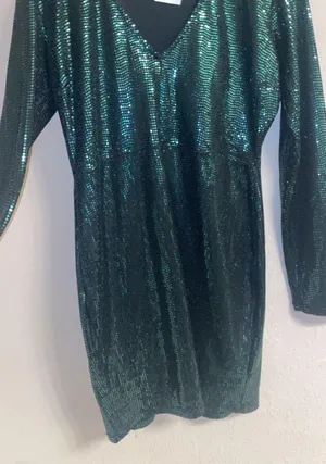 Dark Green Sequin Dress Size XL thumbnail 1