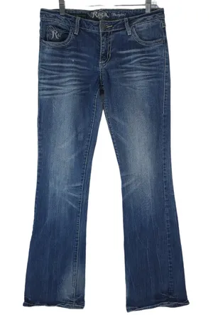 Wrangler Rock 47 Ultra Low Rise Embellished Flare Jeans Size 5x36‎ WHX65MG thumbnail 1