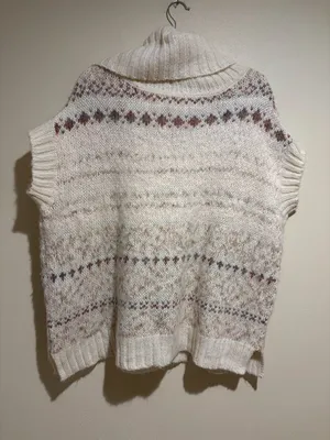 Free People Snow Bunny Sweater Vest Oversized Turtleneck Fair Isle thumbnail 6