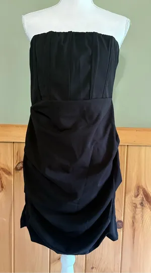 Princess Polly Strapless Black Corset Dress size 12 thumbnail 1