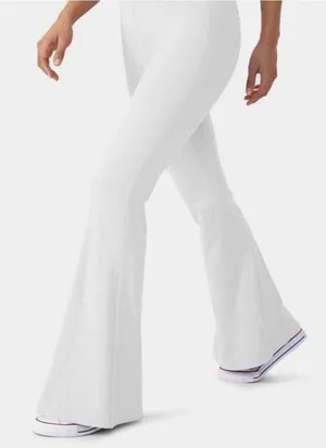 New Halara Crossover High Waisted Back Pocket Super Flare Leggings White XL thumbnail 1
