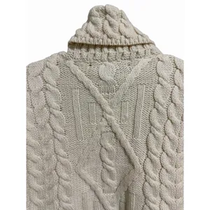 Inis Crafts Fisherman Cable Knit Turtleneck Sweater‎ Ivory Women's Size Small thumbnail 4