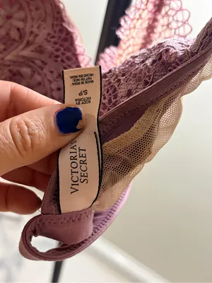 Victoria's Secret Lace Trim Paisley Plunge Bra - Plum thumbnail 4