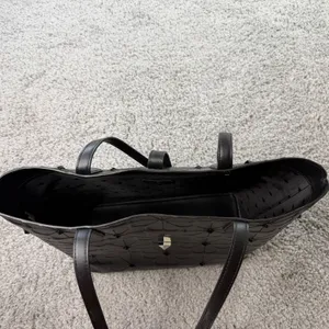 Kate Spade Kaci Flower Embossed Medium Tote Black Leather WKRU6 thumbnail 7