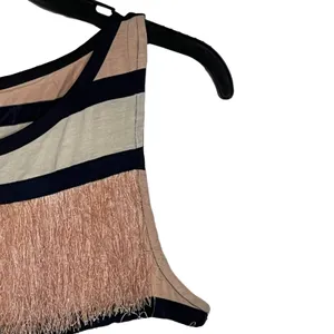 Ann Taylor Women's‎ Tiered Fringe Tank Top Striped Flapper Retro Mod Size Small thumbnail 4