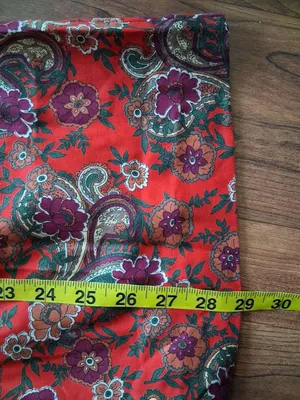 VTG Leslie Fay Red Paisley Floral A-Line Midi Pleated Skirt Cottagecore Feminin thumbnail 7