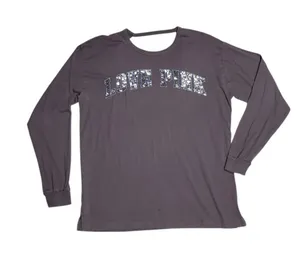 Victorias Secret Pink Bling Open Back Campus Long Sleeve Tee Dark Gray Large thumbnail 1