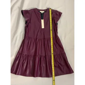 Pinch Deep Wine Faux Leather Dress NWT size‎ medium thumbnail 8