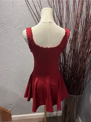 🌺Wild Fable Red Game Day Lace Mini Skater Dress Size Xs🌺 thumbnail 4