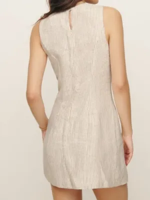 Reformation Citron Linen Dress, Sandy Striped size 8 petite thumbnail 2