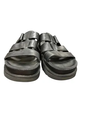 Ugg Golderstar 1154652 wms black leather platform slides sandals sz 9 SKU 10-710 thumbnail 10