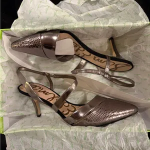 Sam Edelman Metallic Strappy Heels thumbnail 3