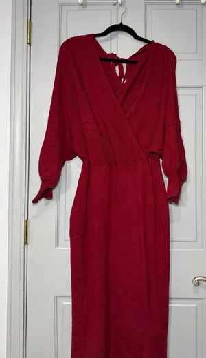 Petal & Pup Burgundy Ribbed Knit Tank Dress thumbnail 1
